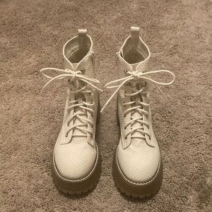 Altar’d State Ivory Swani lace up heeled boots